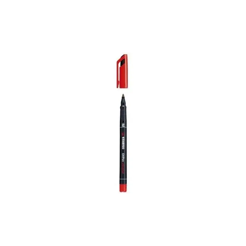 Stabilo OHPen Rotulador Permanente - Punta Media - Trazo de 1mm - Agarre Antideslizante - Tapon Ventilado - Color Rojo | Ahorro