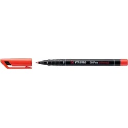 Stabilo OHPen Rotulador Permanente - Punta Fina - Trazo de 0.7mm - Agarre Antideslizante - Tapon Ventilado - Color Rojo | Ahorro