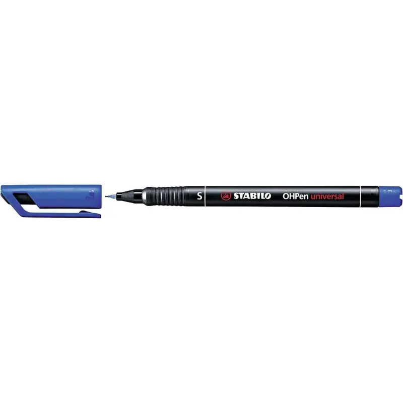 Stabilo OHPen Rotulador Permanente - Punta Superfina - Trazo de 0.4mm - Agarre Antideslizante - Tapon Ventilado - Color Azul | A