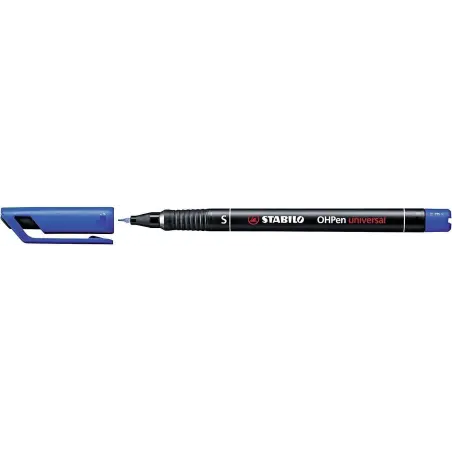 Stabilo OHPen Rotulador Permanente - Punta Superfina - Trazo de 0.4mm - Agarre Antideslizante - Tapon Ventilado - Color Azul | A