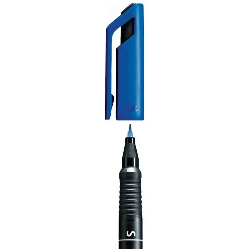 Stabilo OHPen Rotulador Permanente - Punta Superfina - Trazo de 0.4mm - Agarre Antideslizante - Tapon Ventilado - Color Azul | A