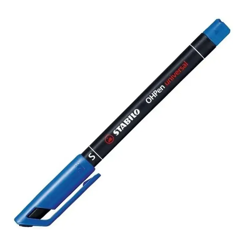 Stabilo OHPen Rotulador Permanente - Punta Superfina - Trazo de 0.4mm - Agarre Antideslizante - Tapon Ventilado - Color Azul | A