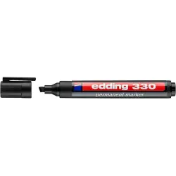 Edding 330 Rotulador Permanente - Punta Biselada - Trazo entre 1 y 5 mm. - Tinta casi Inodora - Capuchon con Clip - Secado Rapid
