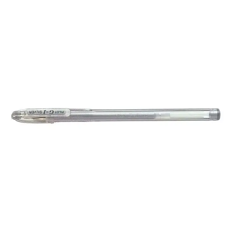 Pilot Boligrafo de Gel G1 - Recargable - Punta de Bola 0.7mm - Trazo 0.32mm - Cuerpo Transparente - Color Plata | Ahorro Imprimi