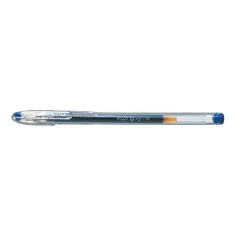 Pilot Boligrafo de Gel G1 - Recargable - Punta de Bola 0.5mm - Trazo 0.3mm - Cuerpo Transparente - Color Azul | Ahorro Imprimien