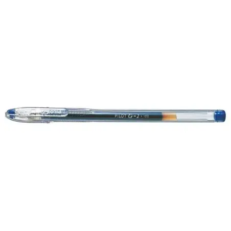 Pilot Boligrafo de Gel G1 - Recargable - Punta de Bola 0.5mm - Trazo 0.3mm - Cuerpo Transparente - Color Azul | Ahorro Imprimien