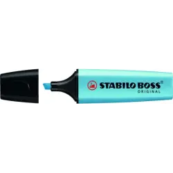 Stabilo Boss 70 Rotulador Marcador Fluorescente - Trazo entre 2 y 5mm - Recargable - Tinta con Base de Agua - Color Azul Fluores