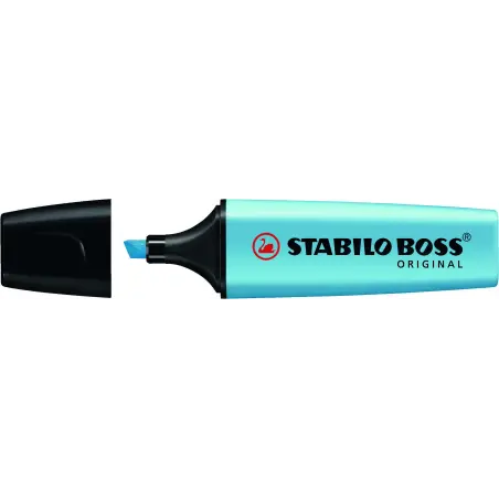 Stabilo Boss 70 Rotulador Marcador Fluorescente - Trazo entre 2 y 5mm - Recargable - Tinta con Base de Agua - Color Azul Fluores