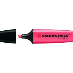 Stabilo Boss 70 Rotulador Marcador Fluorescente - Trazo entre 2 y 5mm - Recargable - Tinta con Base de Agua - Color Rojo Fluores
