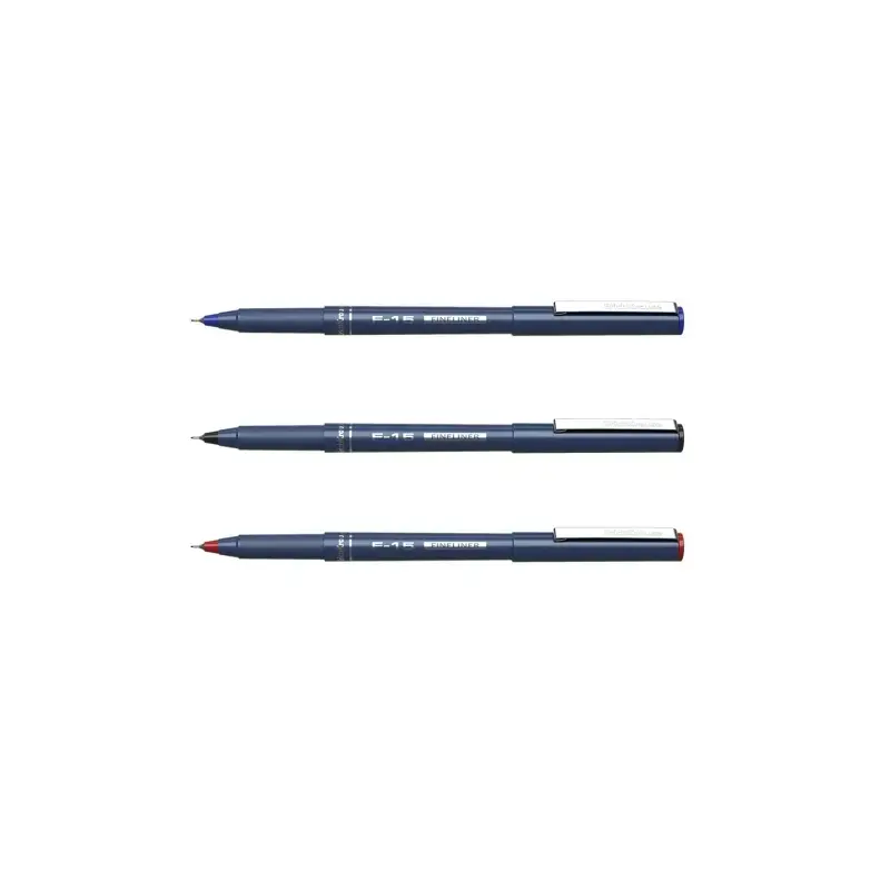 Erichkrause F-15 Pack de 3 Rotuladores Punta Fina - Trazo de 0.6mm - Clip Metalico - Color Negro, Azul y Rojo | Ahorro Imprimien