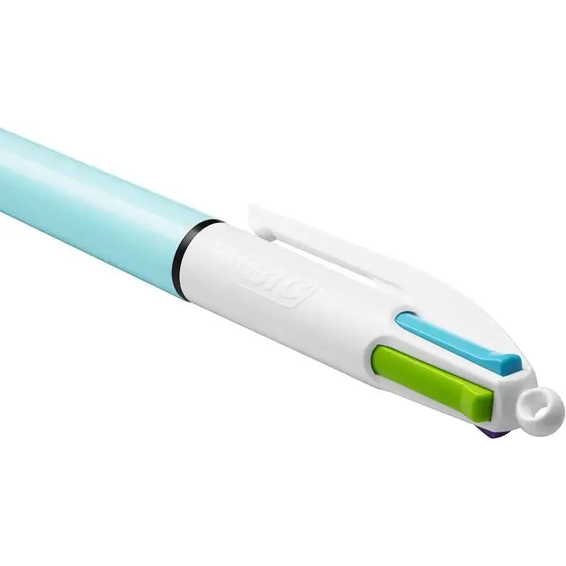 Bic 4 Colours Fun Boligrafo de Bola Retractil - Punta Media de 1.0mm - Tinta con Base de Aceite - Tinta de Colores: Rosa, Morado