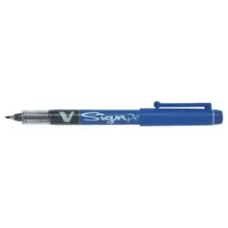 Pilot Rotulador de Punta Fina V-Sign Pen - Punta Fina de 2mm - Trazo de 0.6mm - Color Azul | Ahorro Imprimiendo