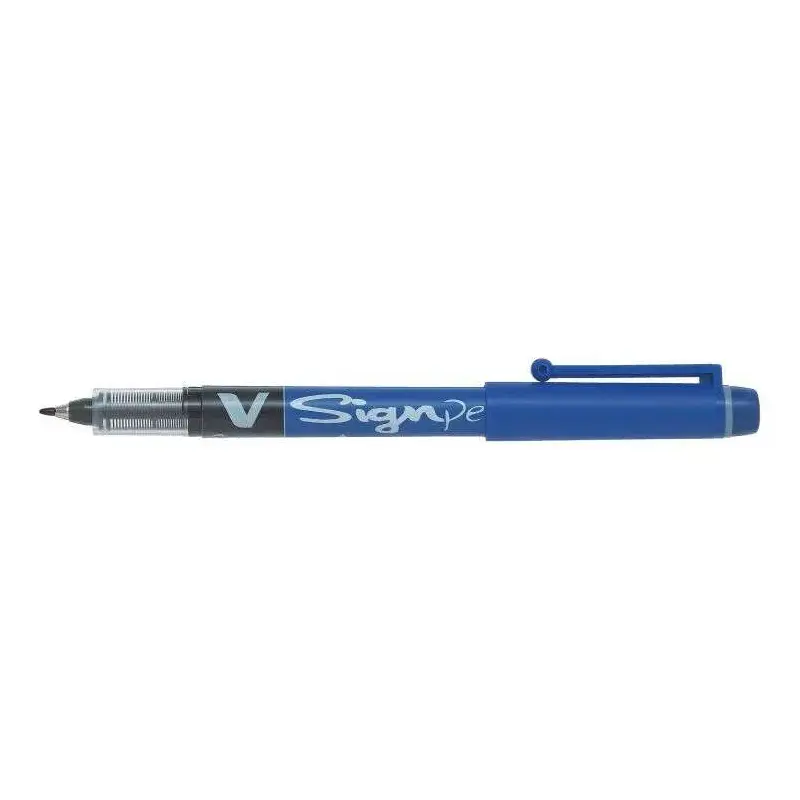 Pilot Rotulador de Punta Fina V-Sign Pen - Punta Fina de 2mm - Trazo de 0.6mm - Color Azul | Ahorro Imprimiendo