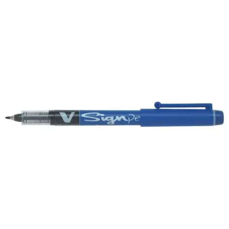 Pilot Rotulador de Punta Fina V-Sign Pen - Punta Fina de 2mm - Trazo de 0.6mm - Color Azul | Ahorro Imprimiendo