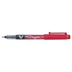 Pilot Rotulador de Punta Fina V-Sign Pen - Punta Fina de 2mm - Trazo de 0.6mm - Color Rojo | Ahorro Imprimiendo
