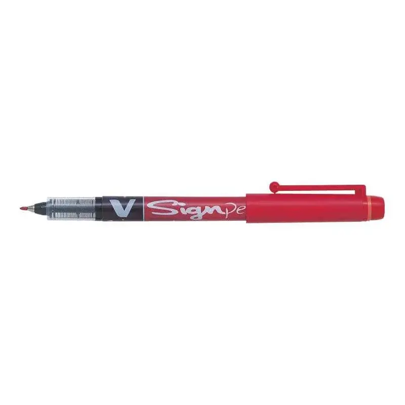Pilot Rotulador de Punta Fina V-Sign Pen - Punta Fina de 2mm - Trazo de 0.6mm - Color Rojo | Ahorro Imprimiendo