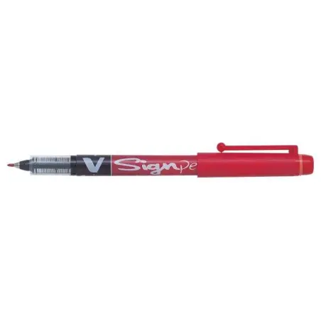 Pilot Rotulador de Punta Fina V-Sign Pen - Punta Fina de 2mm - Trazo de 0.6mm - Color Rojo | Ahorro Imprimiendo