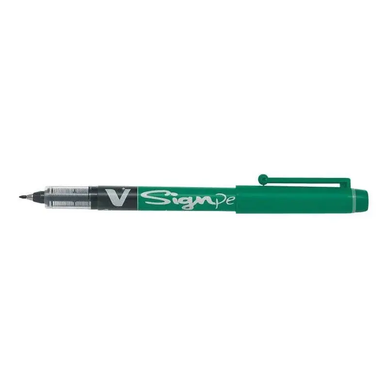 Pilot Rotulador de Punta Fina V-Sign Pen - Punta Fina de 2mm - Trazo de 0.6mm - Color Verde | Ahorro Imprimiendo