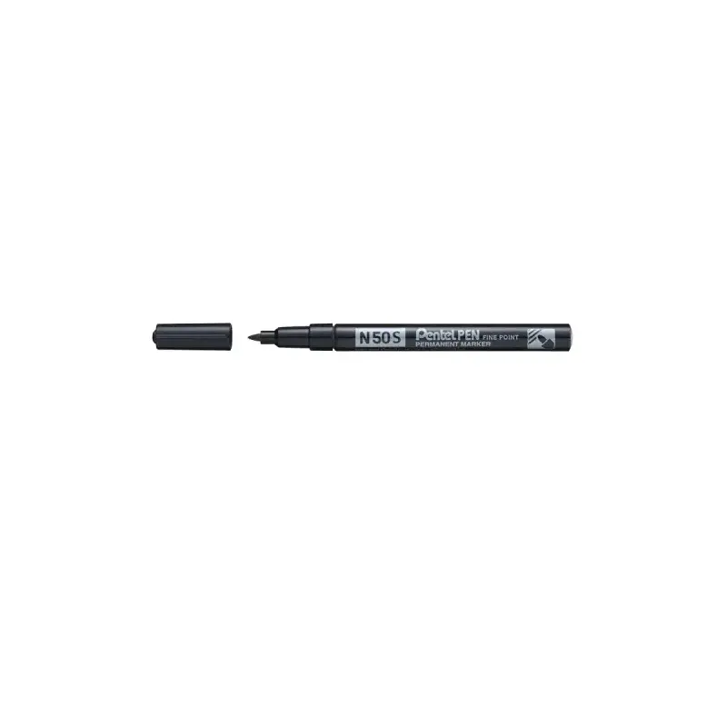Pentel Pen N50S Rotulador Permanente - Punta Fina 3.18mm - Resistente a Agua y Luz - Color Negro | Ahorro Imprimiendo