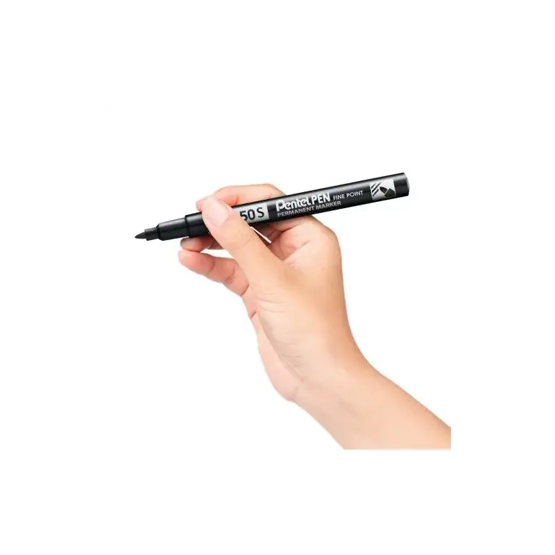 Pentel Pen N50S Rotulador Permanente - Punta Fina 3.18mm - Resistente a Agua y Luz - Color Negro | Ahorro Imprimiendo