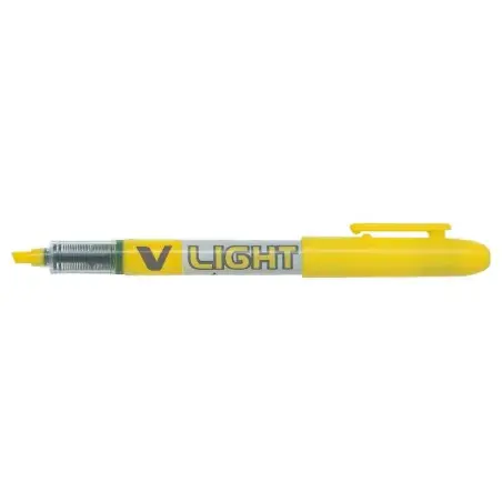 Pilot V-Light Rotulador Marcador - Punta Biselada 3.60mm - Trazo de 3.30mm - Color Amarillo | Ahorro Imprimiendo