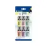 Bismark Long-Life Pack de 6 Mini Marcadores Fluorescentes Pastel - Tinta de Secado Rapido - Punta Biselada - Ideal para Subrayar