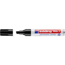 Edding Nº1 Rotulador Permanente - Punta Biselada - Trazo entre 1 y 5 mm. - Recargable - Secado Instantaneo - Color Negro | Ahorr