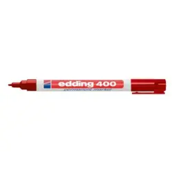 Edding 400 Rotulador Permanente - Punta Redonda - Trazo 1 mm. - Recargable - Secado Rapido - Color Rojo | Ahorro Imprimiendo