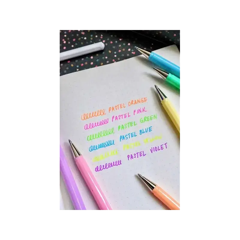 Pentel Hybrid Milky Boligrafo de Bola - Punta Fina 0.8mm - Trazo 0.4mm - Tinta de Gel Opaca - Color Naranja Pastel | Ahorro Impr