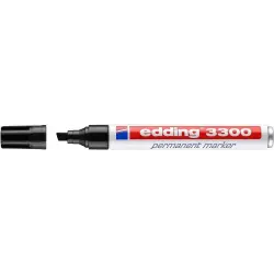 Edding 3300 Rotulador Permanente - Punta Biselada - Trazo entre 1 y 5 mm. - Tinta Casi Inodora - Secado Rapido - Color Negro | A
