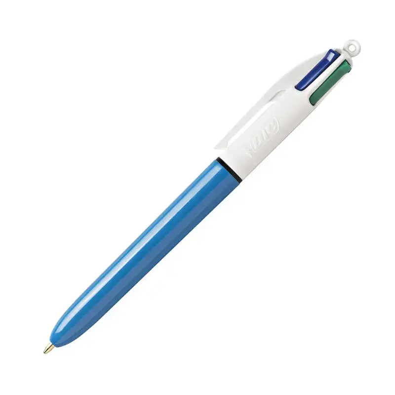 Bic 4 Colours Original Boligrafo de Bola Retractil - Punta Media de 1.0 mm - Tinta con Base de Aceite - Cuerpo Azul/Blanco - 4 C