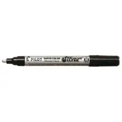 Pilot Super Color Rotulador Permanente Medio - Punta de 4,5mm de Poliacetal - Tinta muy Densa y Opaca - Cuerpo Metalico - Color