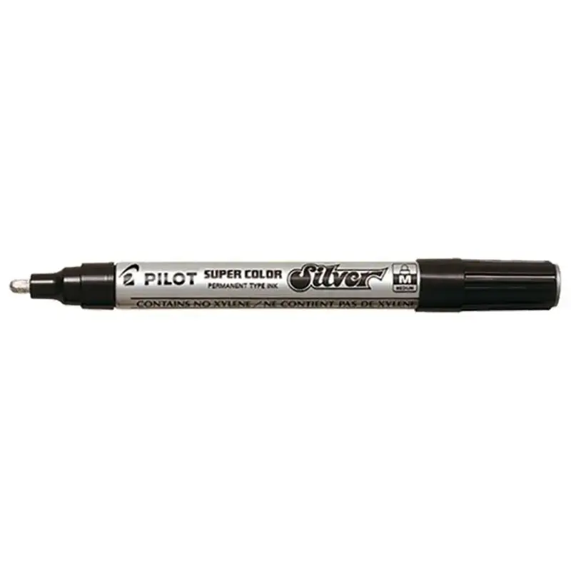 Pilot Super Color Rotulador Permanente Medio - Punta de 4,5mm de Poliacetal - Tinta muy Densa y Opaca - Cuerpo Metalico - Color