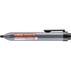 Edding Retract 12 Rotulador para Pizarra Blanca Retractil - Punta Redonda - Trazo entre 1.5 y 3mm - Recargable - Secado Rapido -