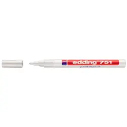 Edding 751 Rotulador Permanente - Punta Redonda - Trazo entre 1 y 2 mm. - Tinta Opaca - Secado Rapido - Color Blanco | Ahorro Im