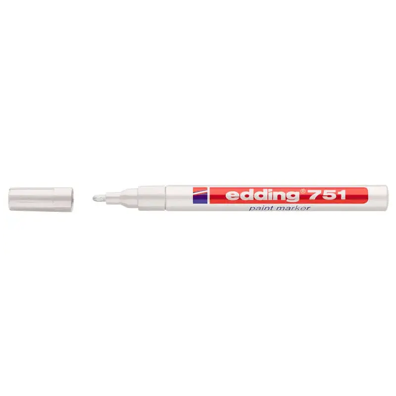 Edding 751 Rotulador Permanente - Punta Redonda - Trazo entre 1 y 2 mm. - Tinta Opaca - Secado Rapido - Color Blanco | Ahorro Im