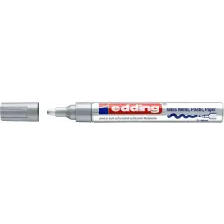 Edding 750 Rotulador Permanente - Punta Redonda - Trazo entre 2 y 4 mm. - Tinta Opaca - Secado Rapido - Color Plata | Ahorro Imp