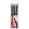 Stabilo OHPen Pack de 4 Rotuladores Permanentes - Punta Superfina - Trazo de 0.4mm - Agarre Antideslizante - Tapon Ventilado - C