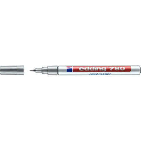Edding 780 Rotulador Permanente de Tinta Opaca - Punta Redonda - Trazo 0.8mm - Puntas de Recambio Disponibles - Secado Rapido -