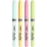 Bic Highlighter Grip Pack de 4 Marcadores Fluorescentes Pastel - Tinta con Base de Agua - Punta Biselada - Trazo entre 1.60 y 3.