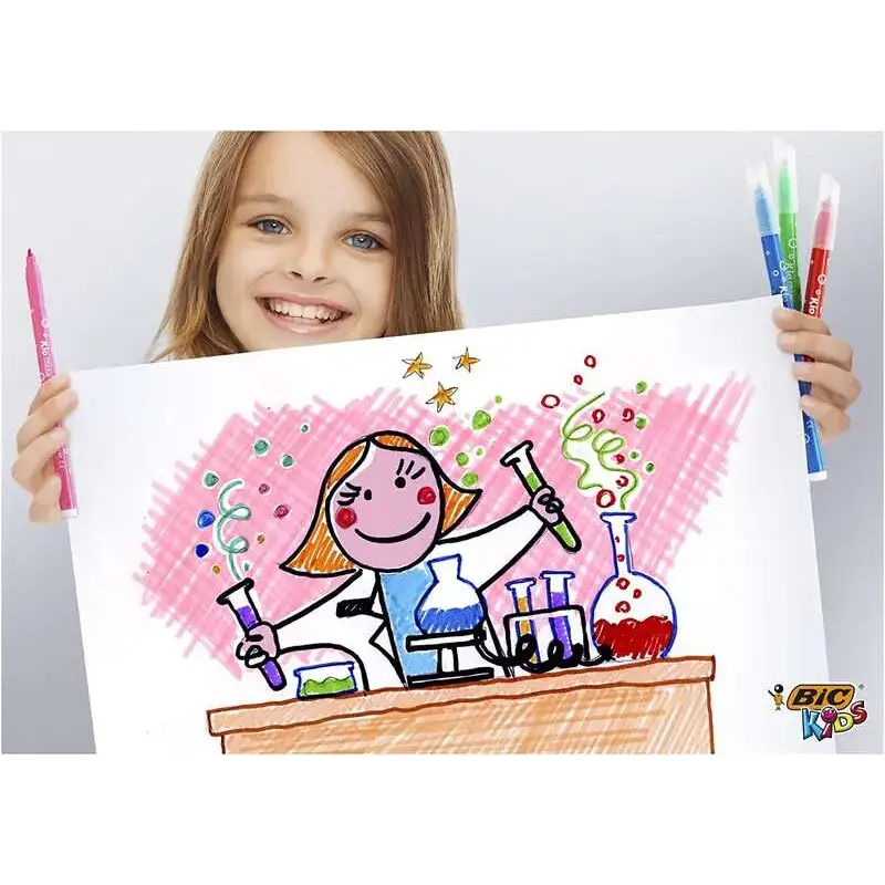 Bic Kids Couleur Pack de 24 Rotuladores - Punta Mediana - Lavable - Colores Surtidos | Ahorro Imprimiendo
