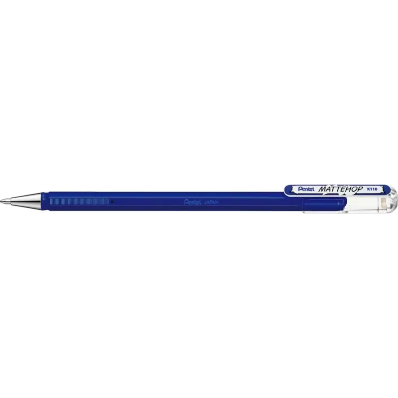 Pentel Mattehop Boligrafo de Bola - Punta 1mm - Trazo 0.5mm - Tinta de Gel Opaca - Fabricado con 55% de Materiales Reciclados -