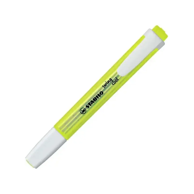 Stabilo Swing Cool Pack de 4 Marcadores Fluorescentes - Cuerpo Plano - Punta Biselada - Trazo entre 1 y 4mm - Tinta con Base de