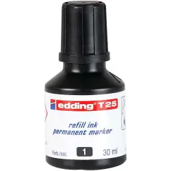 Edding T25 Bote de Recarga para Rotulador Permanente - Capacidad 30ml - Color Negro | Ahorro Imprimiendo