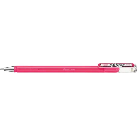 Pentel Mattehop Boligrafo de Bola - Punta 1mm - Trazo 0.5mm - Tinta de Gel Opaca - Fabricado con 55% de Materiales Reciclados -