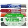 Pilot V-Board Master Begreen Pack de 5 Rotuladores para Pizarra Blanca - Punta Redonda 6mm - Trazo 2.3mm - 91% Plastico Reciclad
