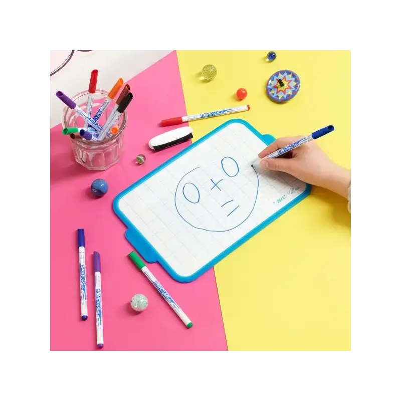 Bic Velleda 1721 Pack con 8 Rotuladores para Pizarra - Punta Fina - Trazo de 1.5mm - Borrado Optimo - Colores Surtidos | Ahorro