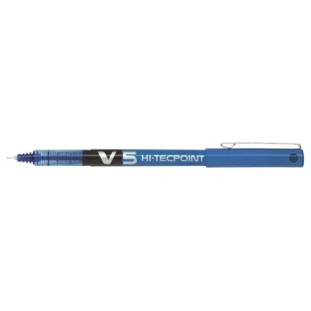 Pilot Boligrafo de tinta liquida V5 HI-Tecpoint Rollerball - Punta fina de aguja 0.5mm - Trazo 0.3mm - Color Azul | Ahorro Impri