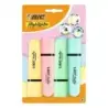 Bic Marking Highlighter Flat Pastel Pack de 4 Marcadores Fluorescentes - Punta Biselada - Trazo entre 1.20 y 4.60 mm - Tinta con