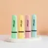 Bic Marking Highlighter Flat Pastel Pack de 4 Marcadores Fluorescentes - Punta Biselada - Trazo entre 1.20 y 4.60 mm - Tinta con
